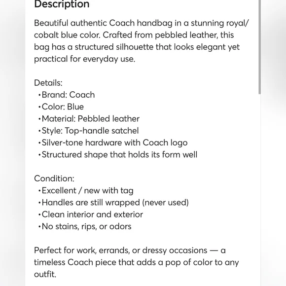 Coach Margot Vibrant Blue Satchel 💙 Rare Blue 💙 2016 Edition 💙 SUMMER COLOR - Picture 8 of 10